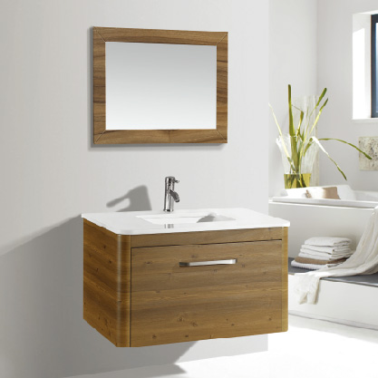 Wand-Badezimmerschrank in Holzfarbe mit einer Schublade - Kaufen Sie