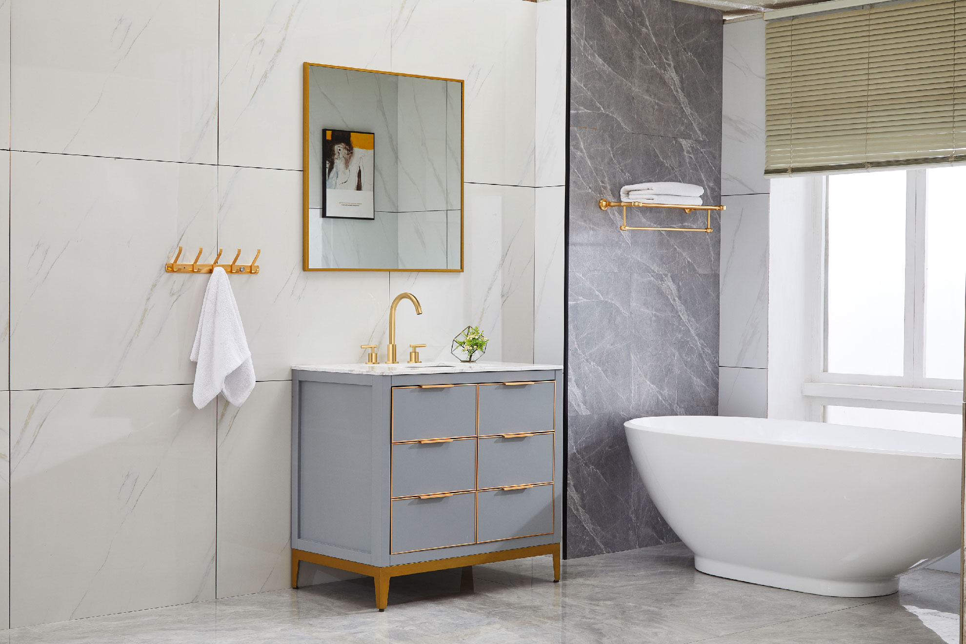 Entop Modern Badezimmerschrank mit drei Schubladen - Kaufen Sie